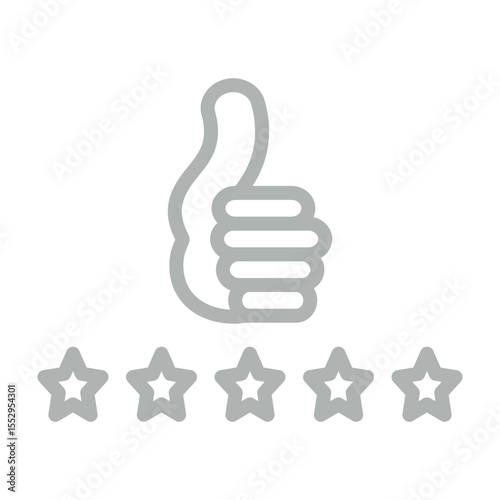 Satisfied Customer Vector Line Grey Icon Design