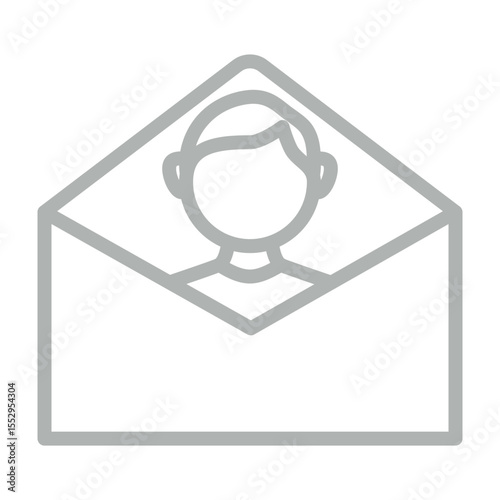Customer Email Vector Line Grey Icon Design