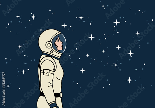 An astronaut gazes at a starry expanse, embodying wonder and exploration. A striking visual for space, science, and adventure themes.
