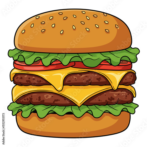Double cheeseburger with two patties and extra cheese