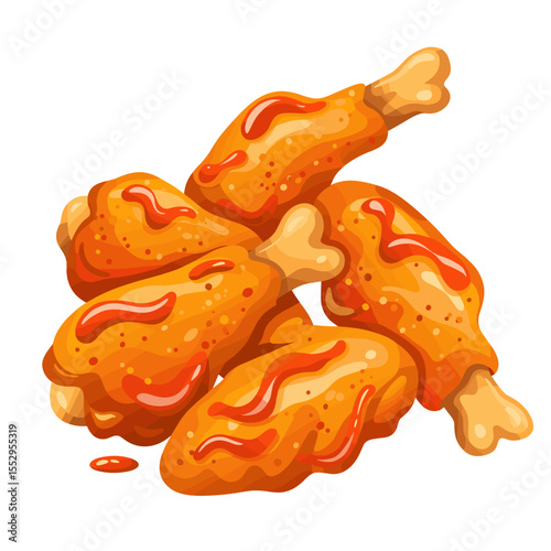 Crispy chicken wings with sauce