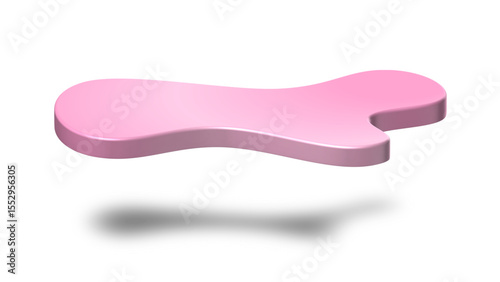 Transparent Background: Smooth, light pink, abstract curved shape with a subtle shadow, ideal for playful designs, soft accents, or feminine themes.

