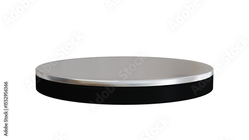 Transparent Background: Modern soap dish with a sleek black base and a silver rim, perfect for bathroom decor, product display, or household item visuals.

