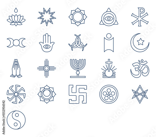 Culture symbols icon set