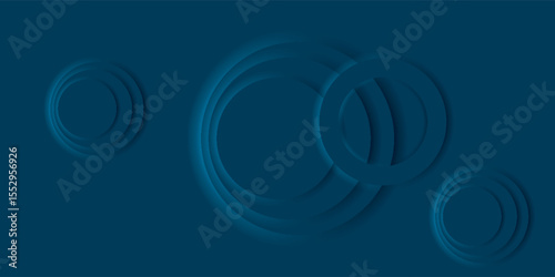 Abstract Blue Background with Overlapping Circle Graphics and Light Effects