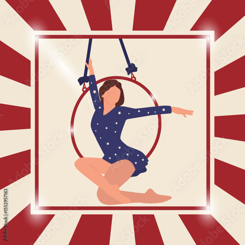 Vibrant vintage circus poster in a retro style. Ideal for creating advertising banners, posters, flyers, and more. A vector illustration.
