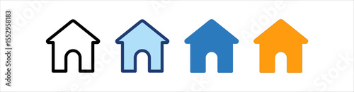 Home Icon Set Multiple Style Collection