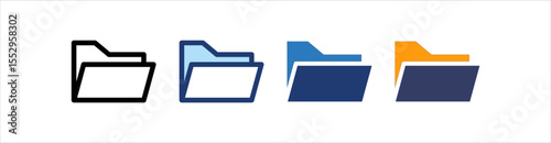 Folder Icon Set Multiple Style Collection