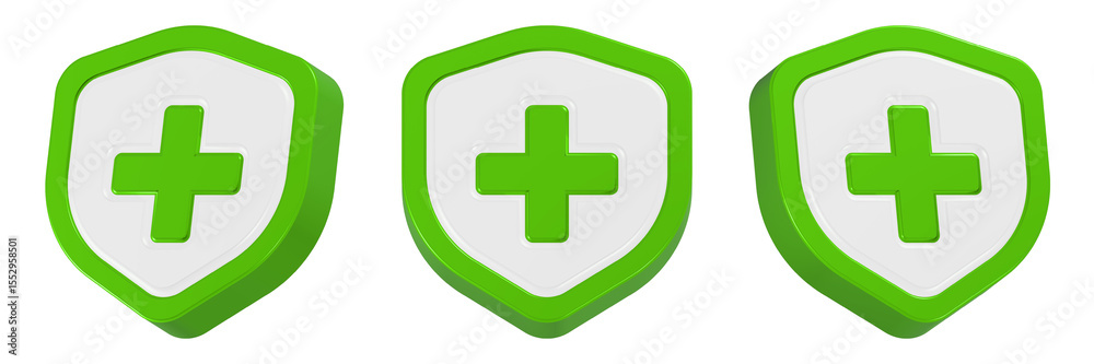 Obraz premium health icon with shield 3d rendering