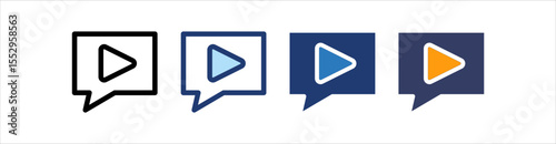Video Icon Set Multiple Style Collection
