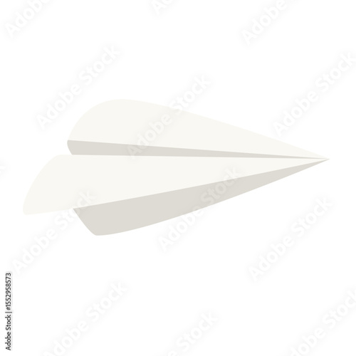 Illustration of a White Paper Airplane