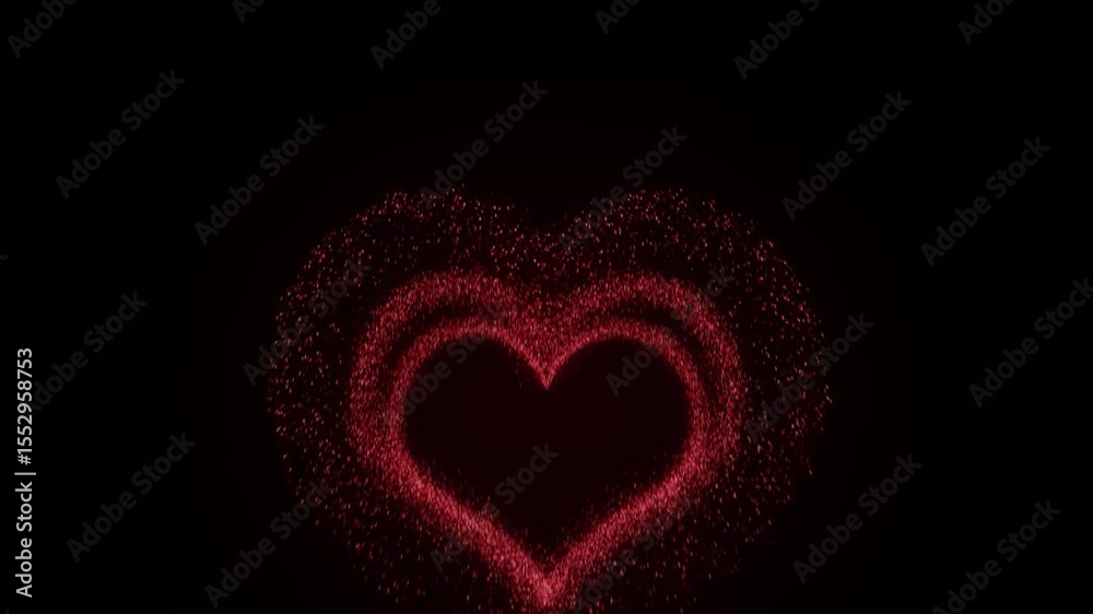 Two layer of Heart exploding with beautiful firework Overlay effect