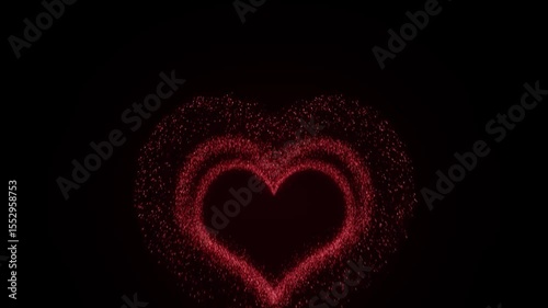 Two layer of Heart exploding with beautiful firework Overlay effect