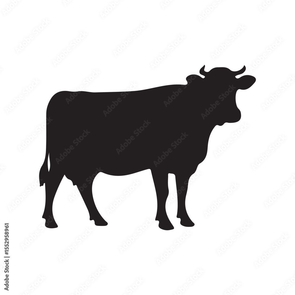 Fototapeta premium Cow Silhouette Vector Illustration set 