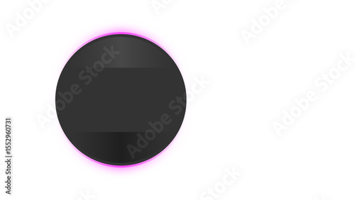 Transparent Background: Sleek black oval with a vibrant magenta glow, ideal for futuristic interfaces, abstract art, or dynamic visual accents.

