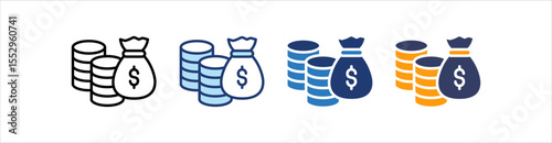 Money Icon Set Multiple Style Collection
