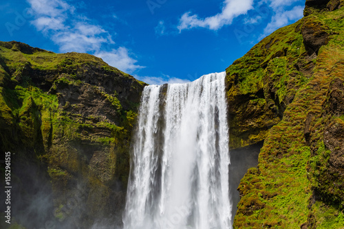 Amazing Skogafoss waterfall in south east Iceland 
