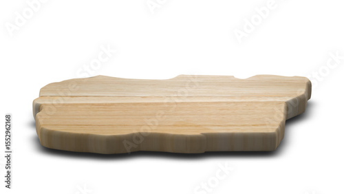 Organic light wood display platform with a unique, natural edge, ideal for showcasing artisanal products with a transparent background.

