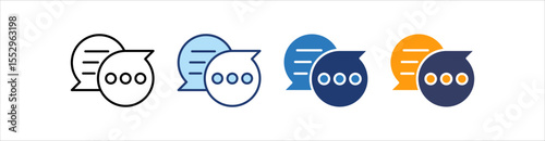 Speech Bubble Icon Set Multiple Style Collection