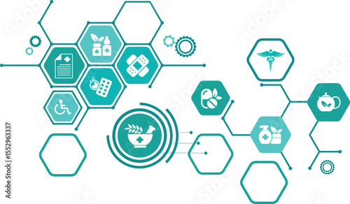pharmacy or drugstore or medicine icon concept – products and services - medication, cosmetics, alternative medicine.	