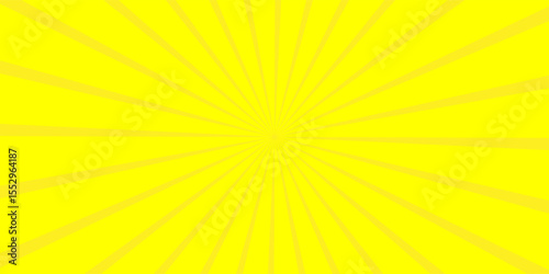 Bright yellow radial burst background with sunbeam-style rays emanating from the center. Energetic and vibrant design suitable for summer, comic, or pop art themes.