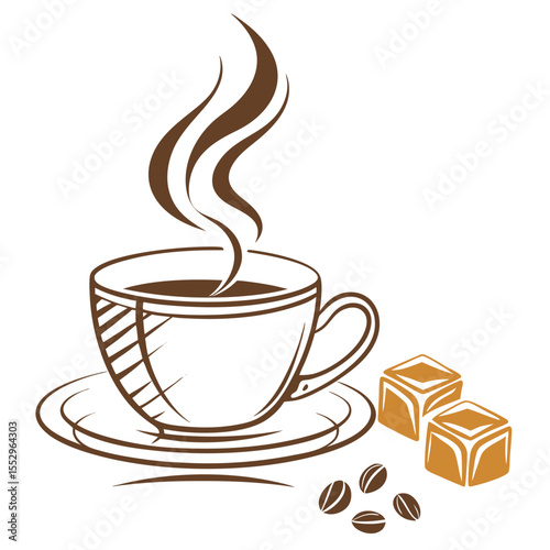-minimalist-vector-of-caramel-coffee-cup-with-stea.eps