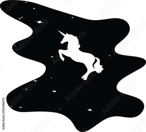 Unicorn silhouette, animal silhouette, Unicorn