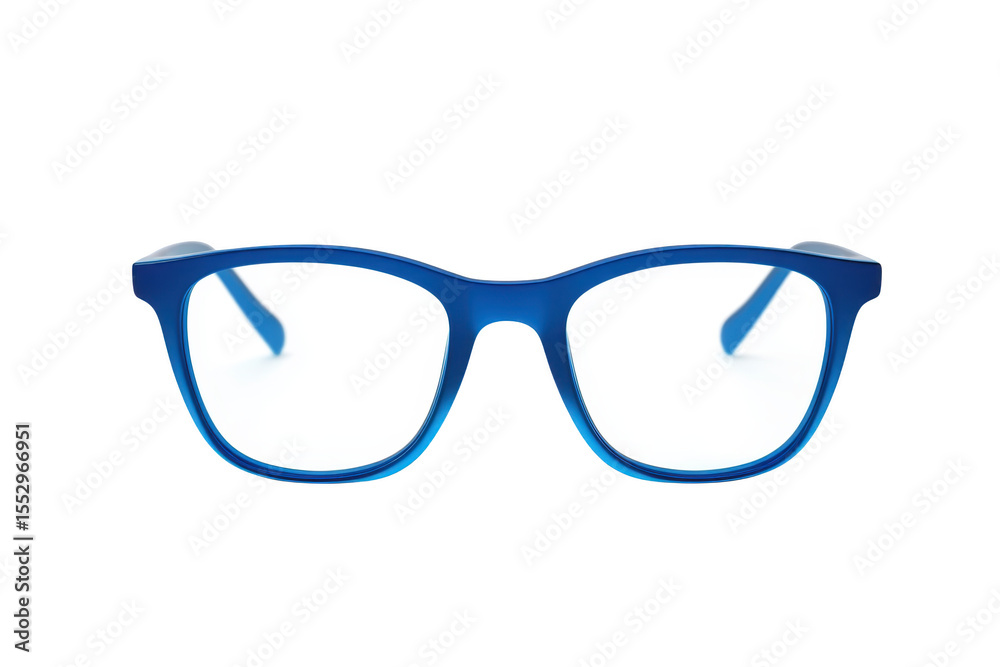 Fototapeta premium Blue plastic eyeglasses frame isolated on transparent background
