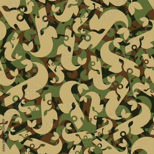 Fish Military pattern seamless. Fishes Army background. Marine Soldier texture. Ornament Protective