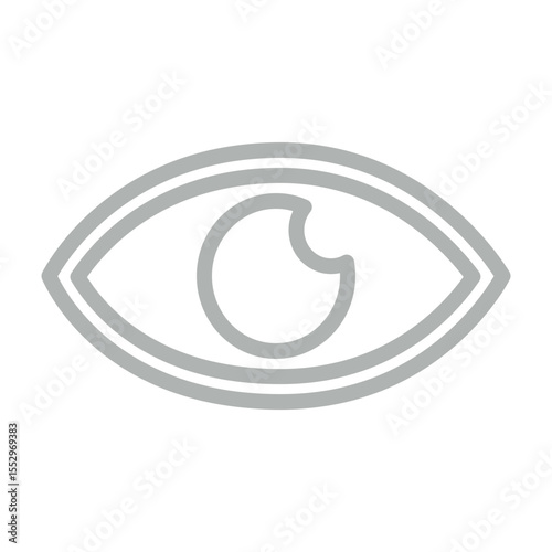 Eye (View) Vector Line Grey Icon Design