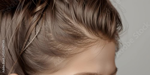 Close-Up of Woman’s Hairline and Braided Hairstyle