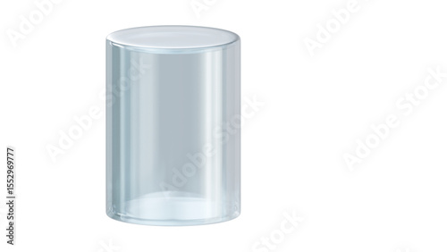 Smooth Glass Cylindrical Podium with Transparent Background - Ideal for Displaying Delicate Products, Jewelry, and High-End Items

