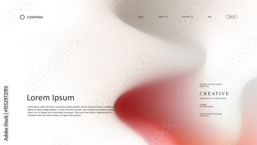 Abstract wave futuristic design of landing page. retro gradient mesh dark concept website design