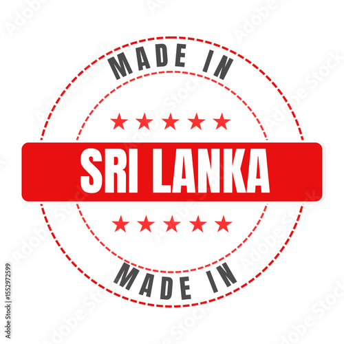 Stamp sticker of Made in Sri Lanka icon, Vector illustration