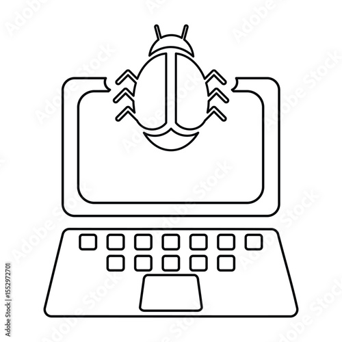 Laptop Virus Effect Icon