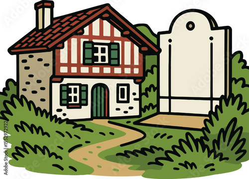 FERME BASQUE AVEC FRONTON