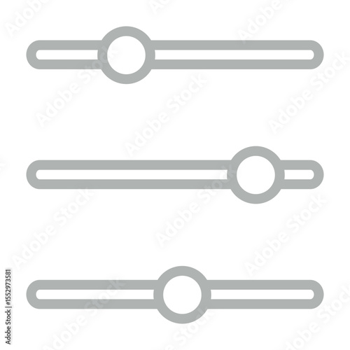 Adjustment Sliders Vector Line Grey Icon Design