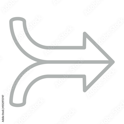Merge Arrows Vector Line Grey Icon Design