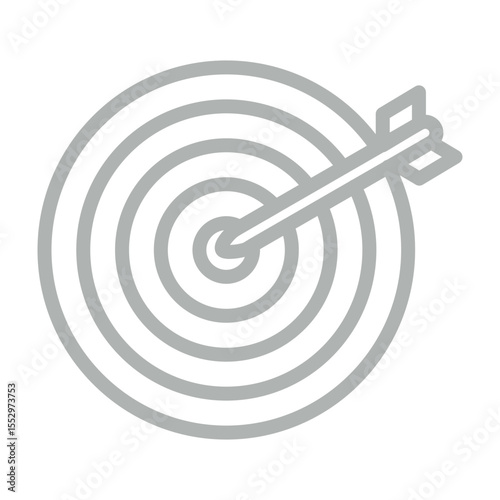 Bullseye Hit Vector Line Grey Icon Design