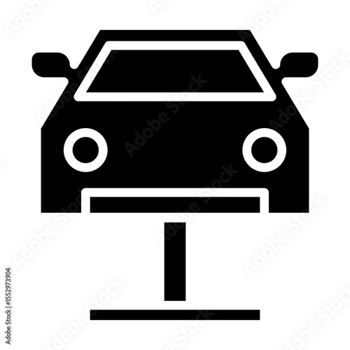 Hydraulic Car Glyph Icon