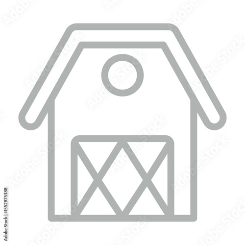Farmhouse Vector Line Grey Icon Design
