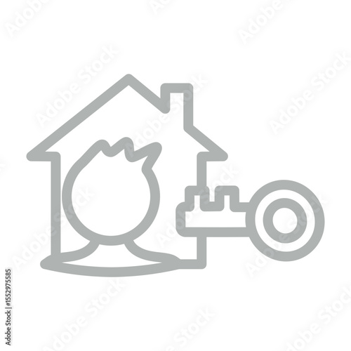Tenant Vector Line Grey Icon Design