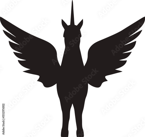 Unicorn silhouette, animal silhouette, Unicorn