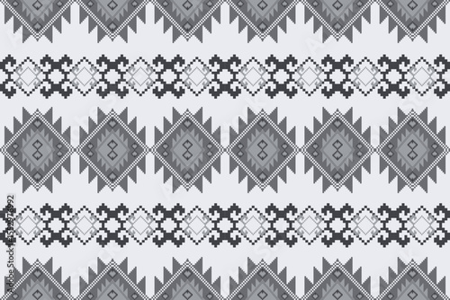 Ikat ethnic geometric abstract embroidery oriental traditional seamless pattern. Native geometry decorative design for fabric, clothing, wallpaper, background, interior, decoration, illustration
