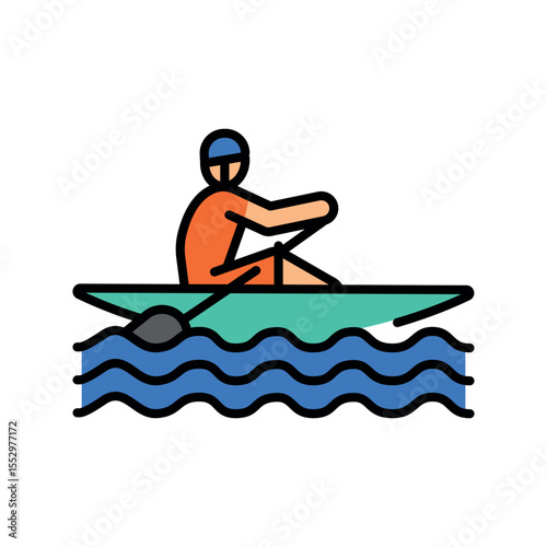 
rowing color line icon for digital and print projects.