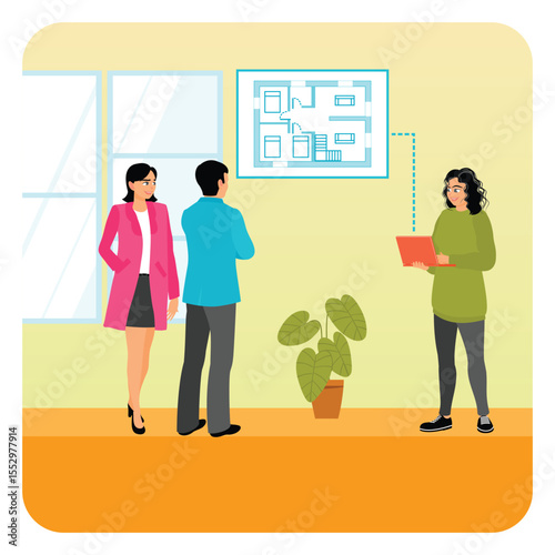 Visiting Broker. Couple Meeting Broker in Office.