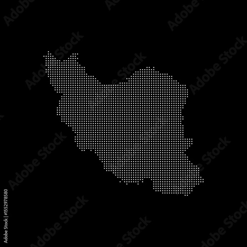 Digital map of iran. Iran dotted halftone pixel map. Iran geographic map with futuristic background