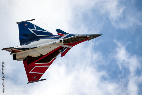 French Air Force fighter jet airshow acrobatic demonstration