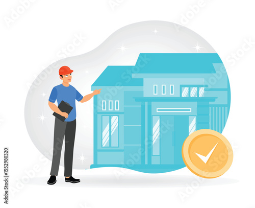 Real Estate Inspection. Professional Home Inspector Assessing Architectural Structure.