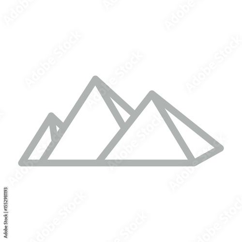 Great Pyramid of Giza Vector Line Grey Icon Design